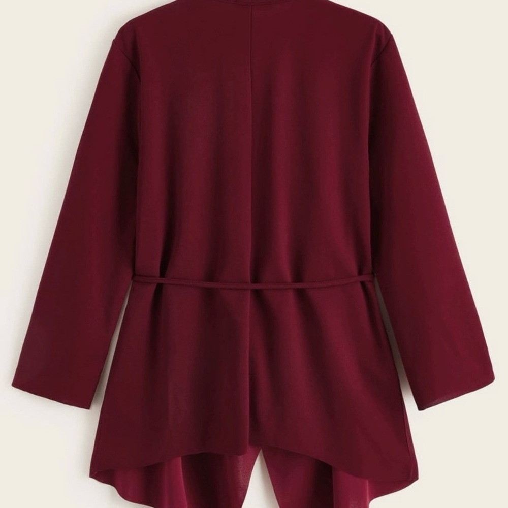 SHEIN Waterfall Collar Asymmetrical Hem
Belted Coat - Picture 2 of 4